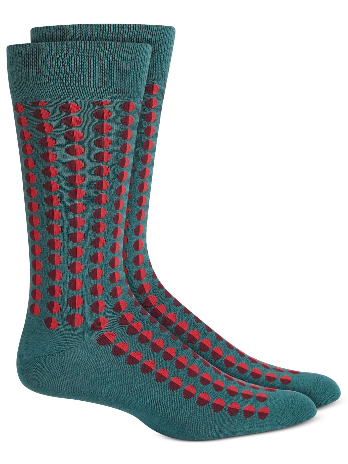 ALFATECH BY ALFANI Mens Green Rayon Printed Moisture Wicking Seamless Dress Crew Socks 7-12