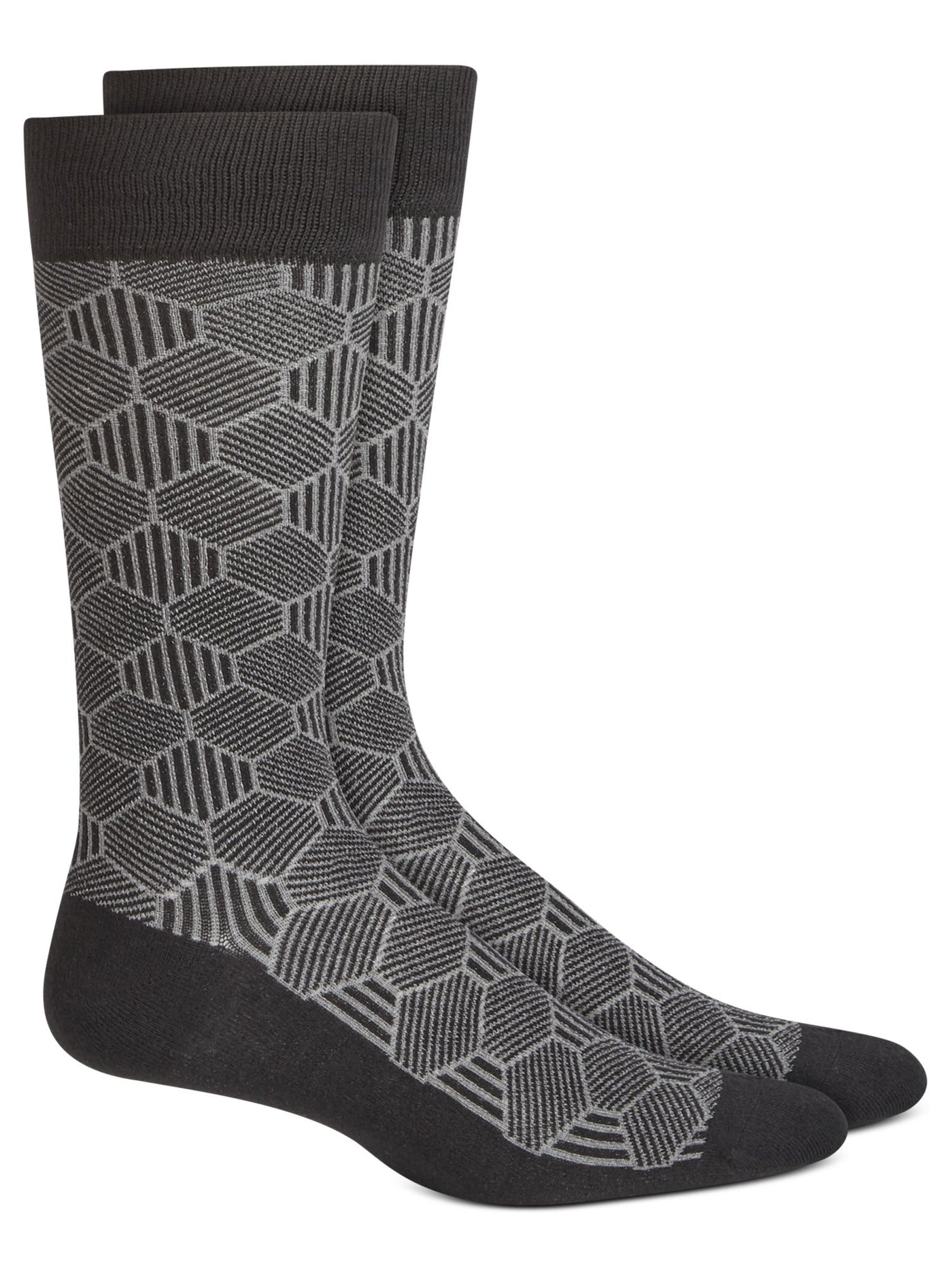 ALFANI Mens Gray Printed Moisture Wicking Casual Crew Socks 7-12