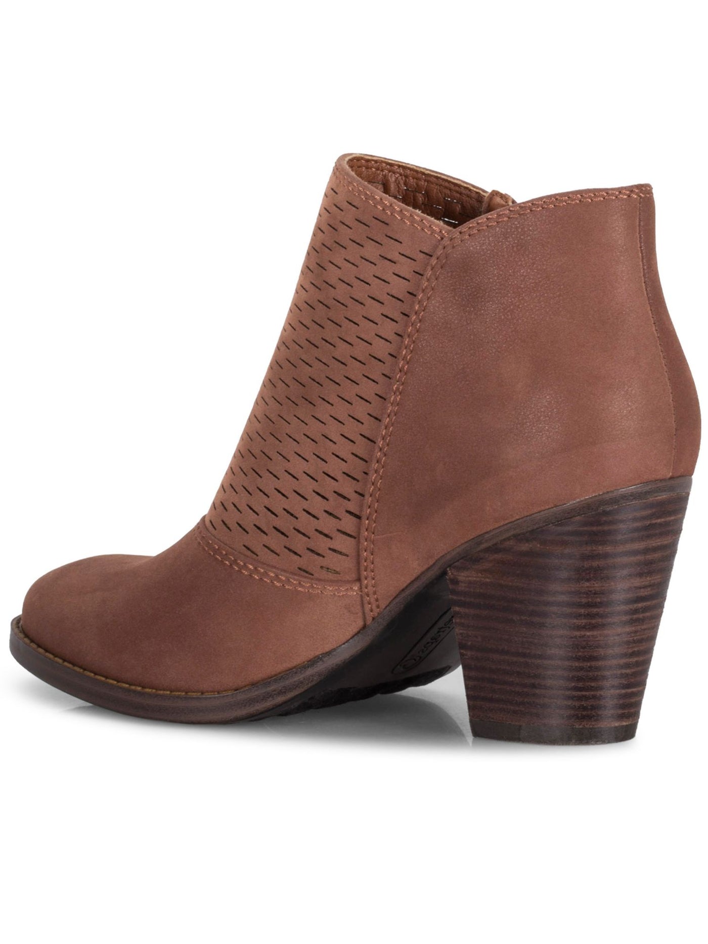 BARETRAPS Womens Brown Stretch Stacked Heel Zip-Up Dress Booties 9 M