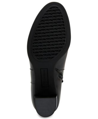 GIANI BERNINI Womens Black Logo Hardware Strap Detail Padded Slip Resistant Artemyss Round Toe Block Heel Zip-Up Heeled Boots M