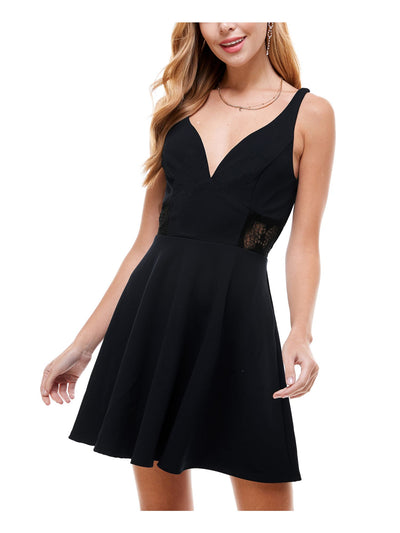 CITY STUDIO Womens Black Sleeveless Mini Fit + Flare Party Dress 5