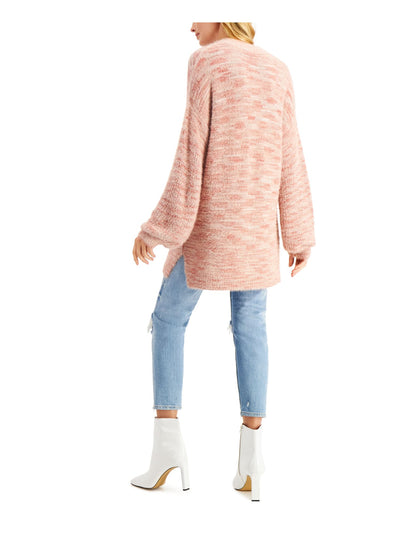 SUN+ MOON Womens Pouf Tunic Mock Neck Eyelash Sweater