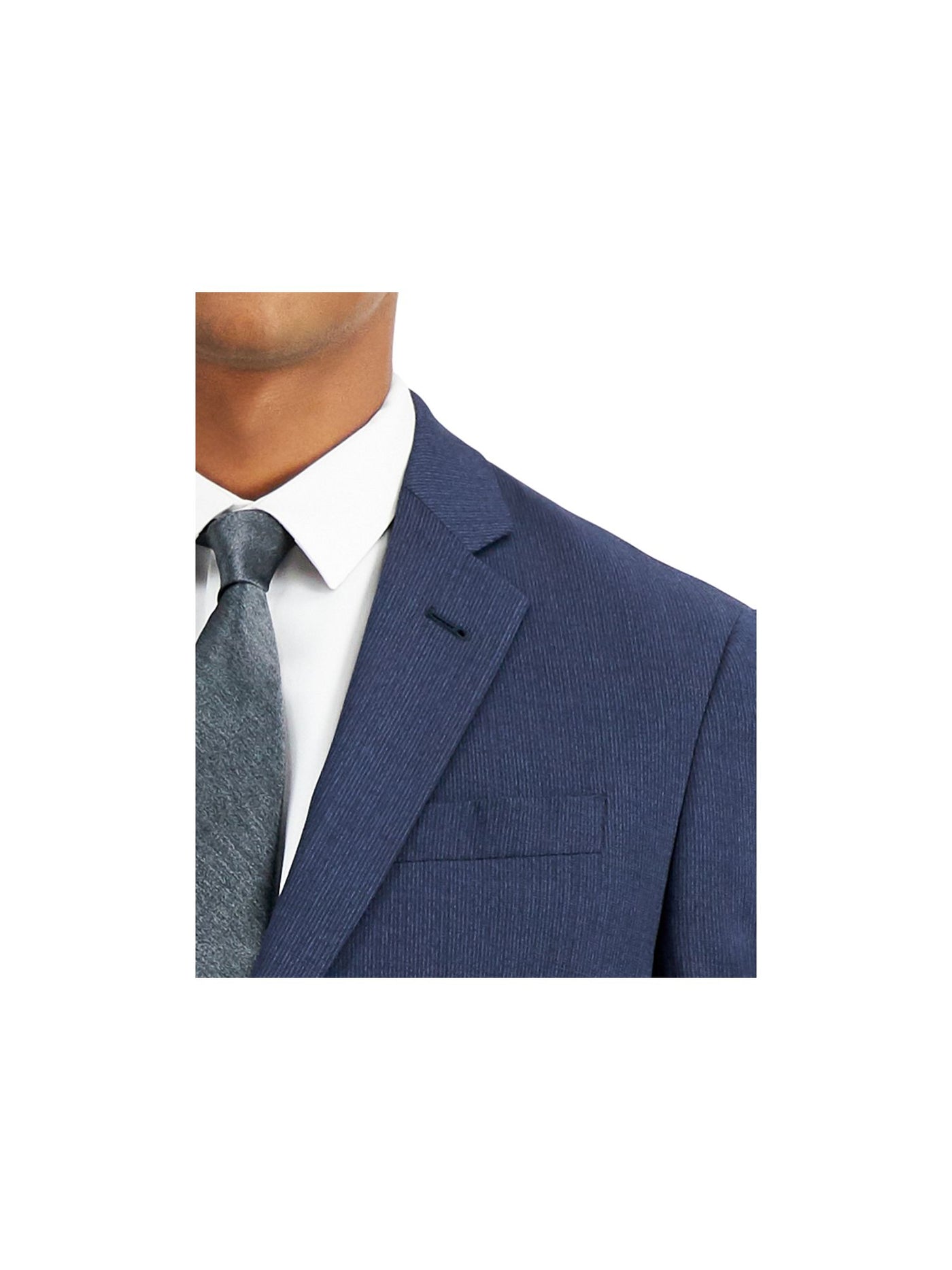 ARMANI EXCHANGE Mens Navy Lined Single Breasted Stretch Check Slim Fit Stretch Suit Separate Blazer Jacket 40R