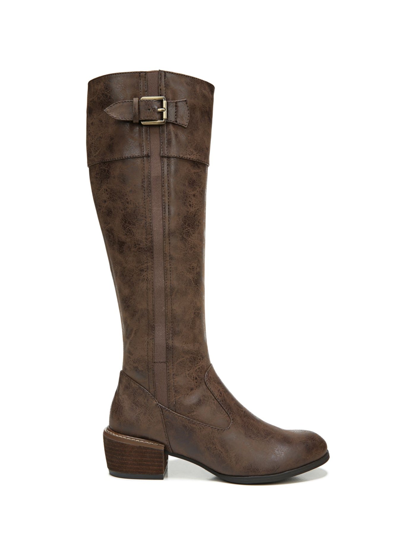SOUL NATURALIZER Womens Brown Arch Support Buckle Accent Dusk Round Toe Stacked Heel Zip-Up Heeled Boots 6.5 M WC