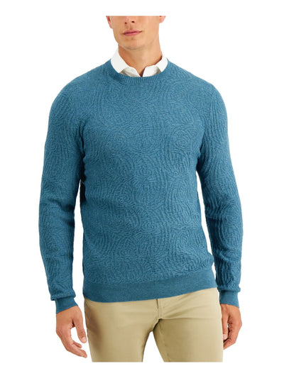 TASSO ELBA Mens Teal Crew Neck Pullover Sweater L