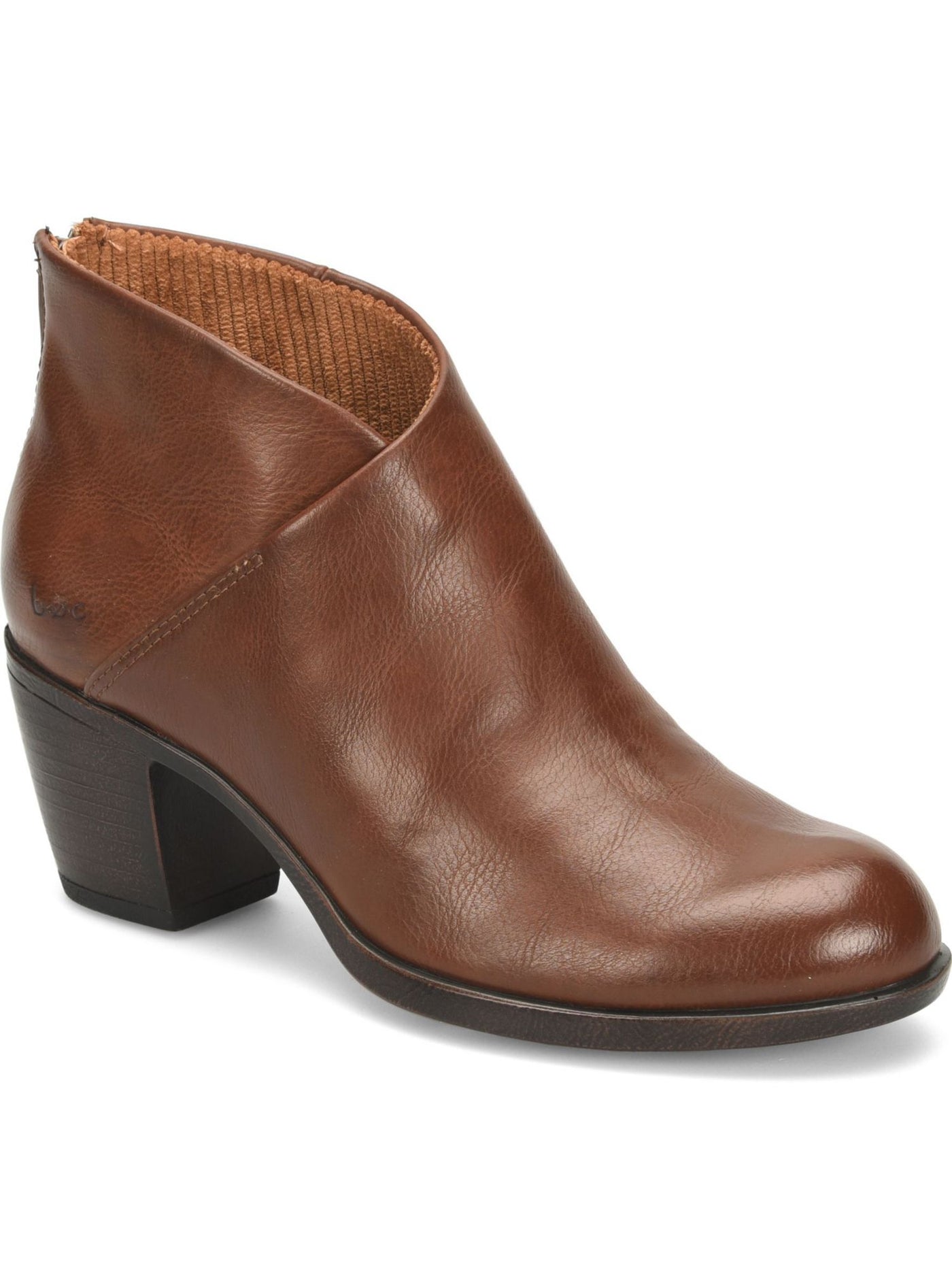 BOC Womens Brown Cushioned Macey Round Toe Block Heel Zip-Up Booties 9.5 M