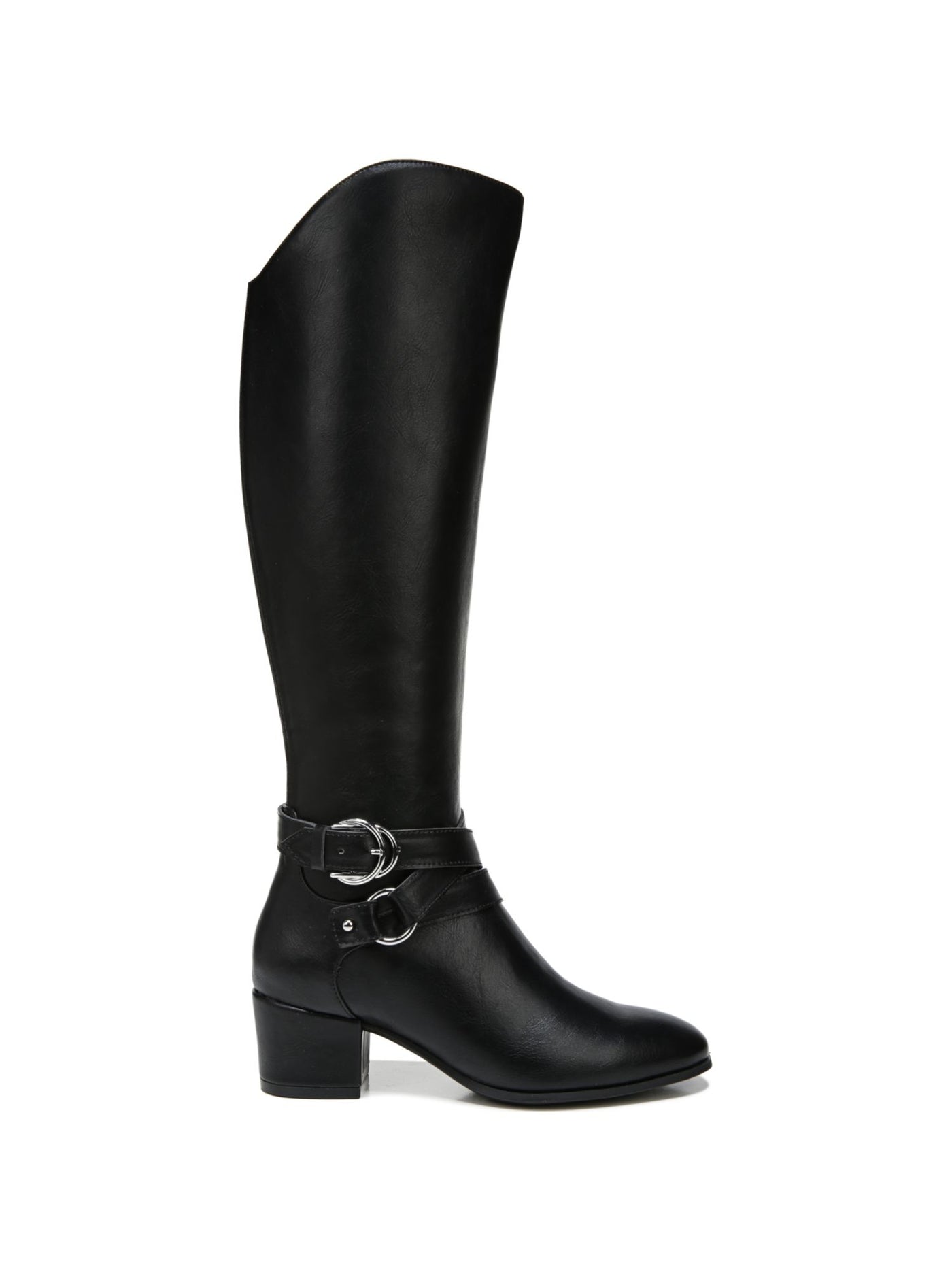 LIFE STRIDE Women's Black Oakley Buckle Accent Cushioned Traction Heeled Boot