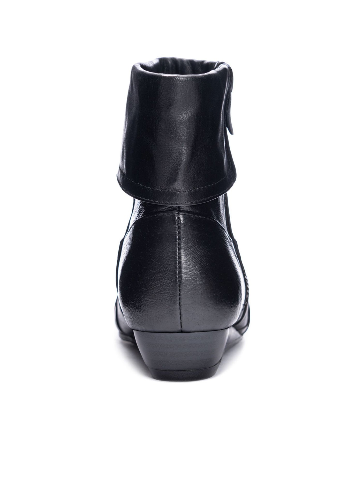 CHINESE LAUNDRY Womens Black Cuffed Shaft Padded Pleated Tehya Round Toe Wedge Zip-Up Leather Booties 6.5 M