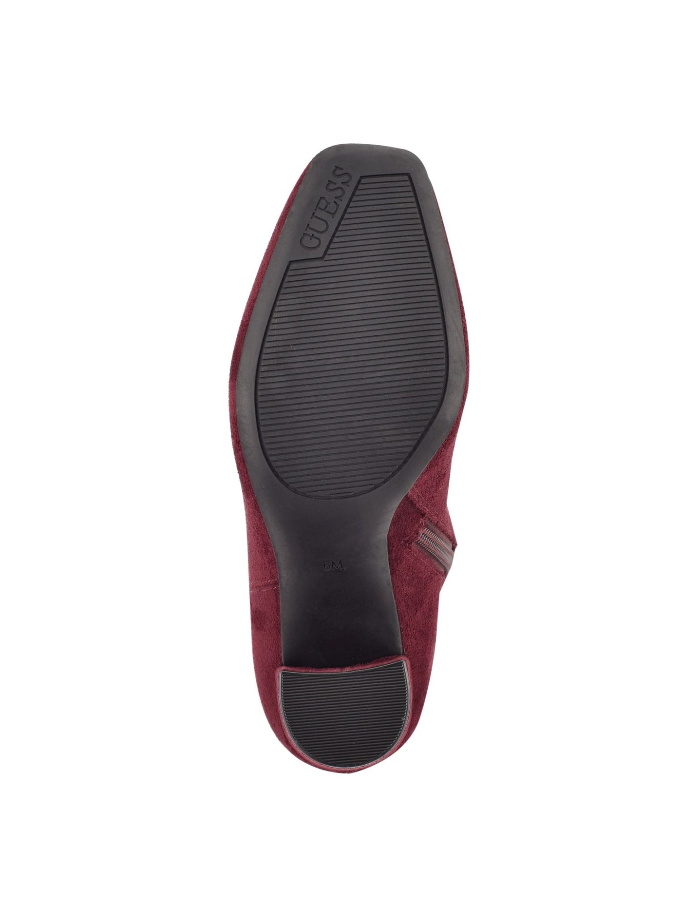 GUESS Womens Burgundy Gore Stretch Logo Mireya Square Toe Block Heel Zip-Up Dress Heeled Boots M