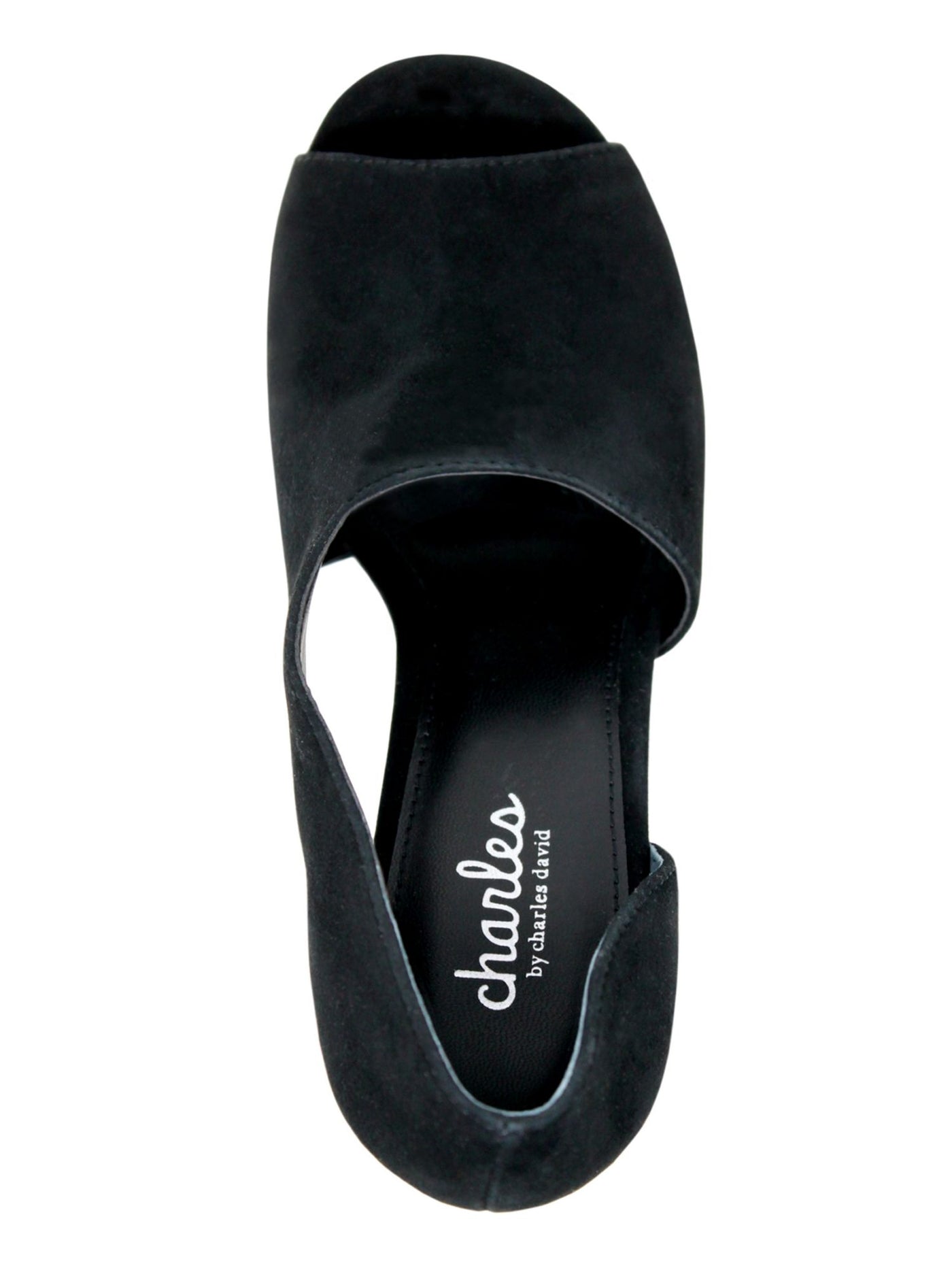 CHARLES BY CHARLES DAVID Womens Black Dorsay Padded Raile Round Toe Stiletto Slip On Leather Dress Sandals Shoes 8 M