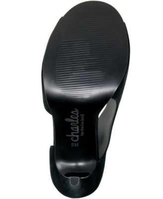 CHARLES BY CHARLES DAVID Womens Black Dorsay Padded Raile Round Toe Stiletto Slip On Leather Dress Sandals Shoes M