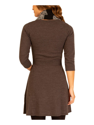 BCX Womens Jewel Neck w/ Cowl Short Fit + Flare Dress