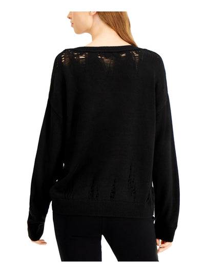 BAR III Womens Long Sleeve V Neck Sweater