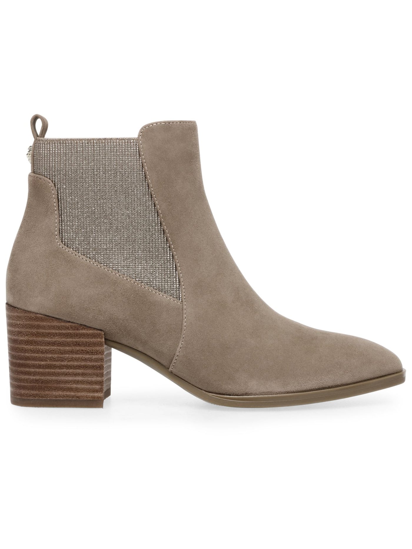 ANNE KLEIN Womens Beige Chelsea Goring At Sides Comfort Breathable Cushioned Parson Square Toe Block Heel Booties 10 M