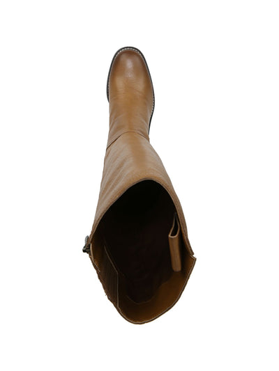 FRANCO SARTO Womens Beige Ankle Strap Kiana Round Toe Block Heel Zip-Up Leather Boots Shoes 6