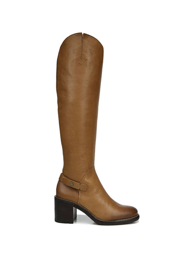 FRANCO SARTO Womens Beige Ankle Strap Kiana Round Toe Block Heel Zip-Up Leather Boots Shoes 6