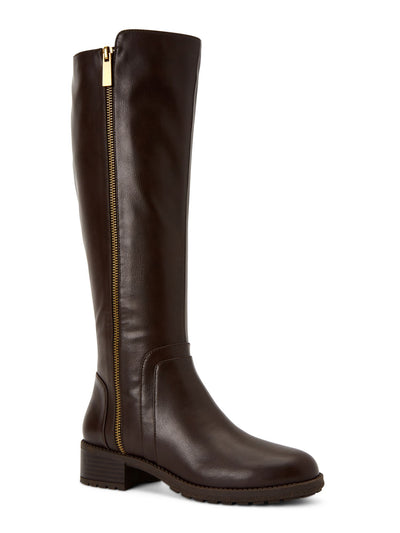 STYLE & COMPANY Womens Brown Slip Resistant Garrigan Round Toe Block Heel Zip-Up Riding Boot 5 M