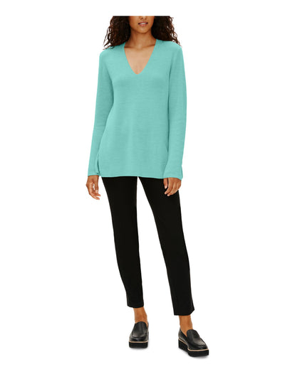 EILEEN FISHER Womens Turquoise Long Sleeve V Neck Sweater XXS