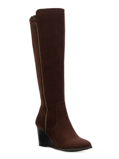 STYLE & COMPANY Womens Brown Dual Zip Round Toe Wedge Zip-Up Dress Boots 8