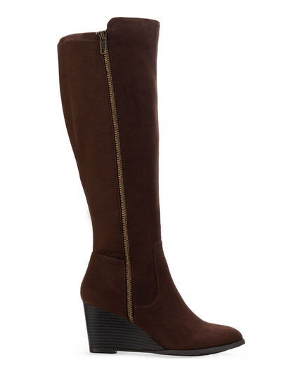 STYLE & COMPANY Womens Brown Dual Zip Round Toe Wedge Zip-Up Dress Boots 8