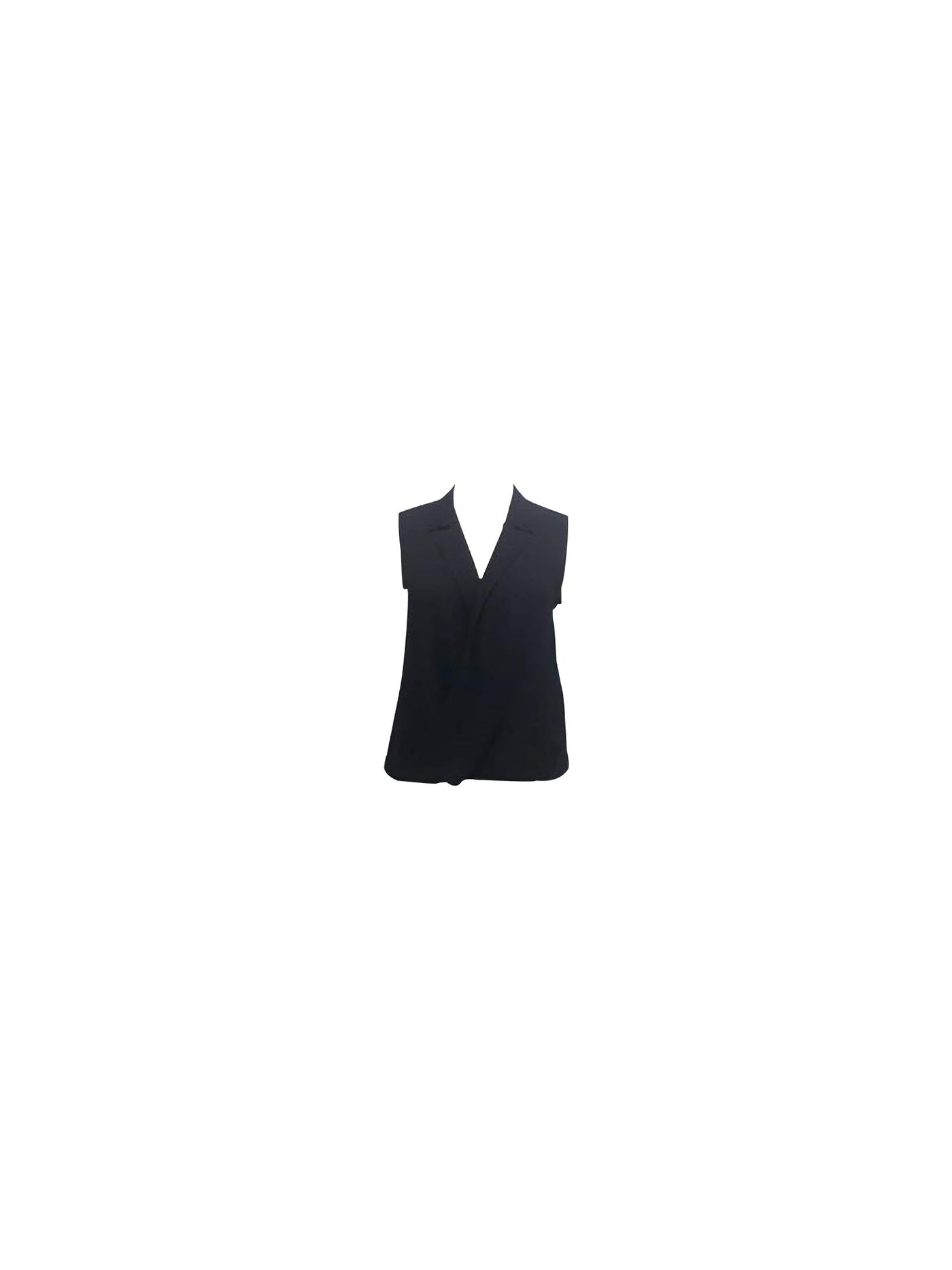 ALFANI Womens Black Sleeveless Collared Top S