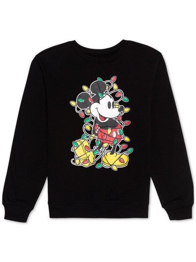 HYBRID APPAREL Womens Black Graphic Holiday Sweatshirt Juniors M