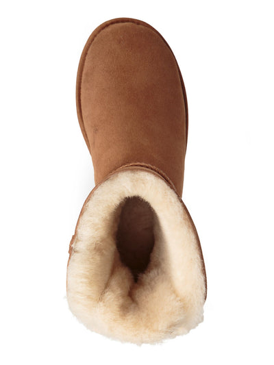 UGG Womens Brown Bow Accent Padded Arielle Round Toe Wedge Leather Booties 11