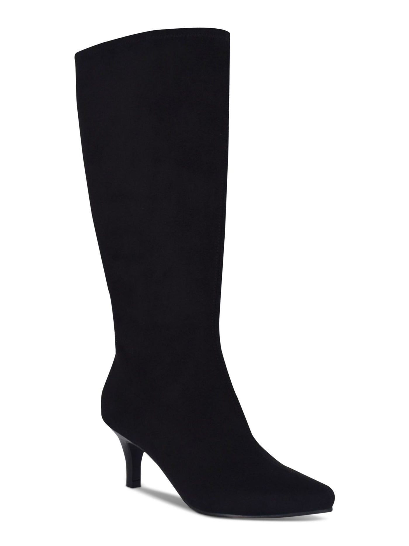 IMPO Womens Black Textured Memory Foam Comfort Non-Slip Namora Square Toe Kitten Heel Zip-Up Dress Boots 8 W WC