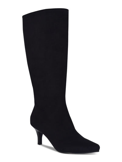 IMPO Womens Black Textured Memory Foam Comfort Non-Slip Namora Square Toe Kitten Heel Zip-Up Dress Boots 8 W WC