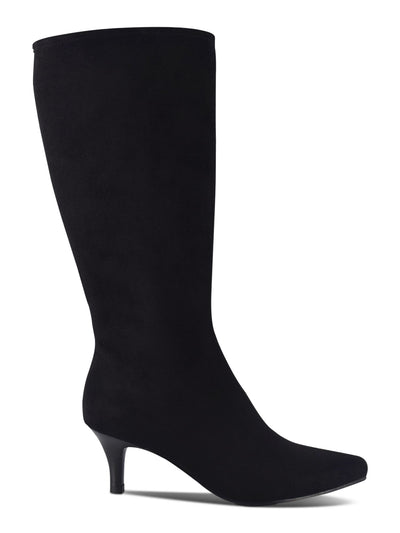 IMPO Womens Black Textured Memory Foam Comfort Non-Slip Namora Square Toe Kitten Heel Zip-Up Dress Boots 8 W WC