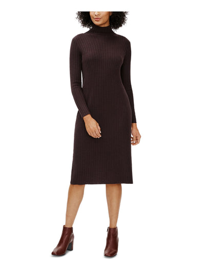 EILEEN FISHER Womens Brown Long Sleeve Turtle Neck Below The Knee Dress M