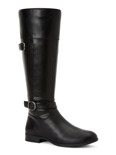 STYLE & COMPANY Womens Black Buckle Accent Slip Resistant Kezlin Round Toe Block Heel Zip-Up Riding Boot 6 M