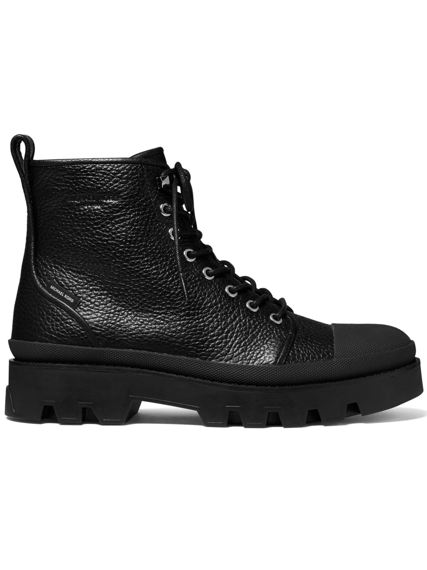 MICHAEL KORS Mens Black Water Resistant Colin Cap Toe Zip-Up Leather Combat Boots 11.5 M