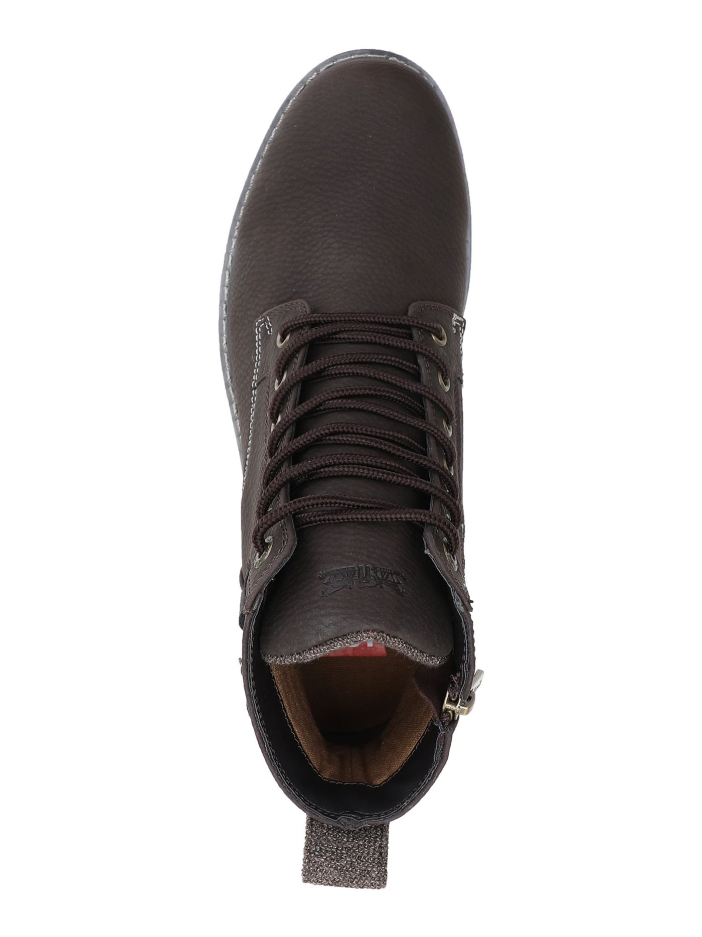 LEVI'S Womens Brown Lace Up Fabric Heel Pull-Tab Buckle Accent Cushioned Cobalt Round Toe Wedge Zip-Up Boots Shoes 11