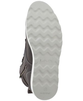 LEVI'S Womens Brown Lace Up Fabric Heel Pull-Tab Buckle Accent Cushioned Cobalt Round Toe Wedge Zip-Up Boots Shoes
