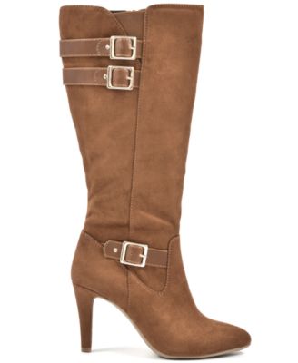 RIALTO Womens Brown Buckle Accent Pointed Toe Stiletto Zip-Up Dress Boots Shoes 9.5