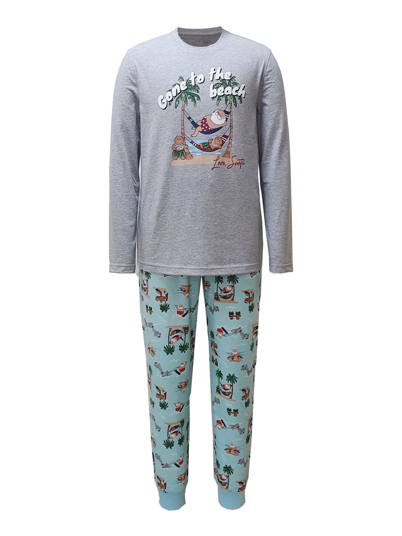 Family PJs Intimates Gray Crew Neck Set Holiday Pajamas S