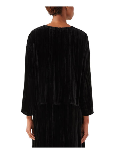 EILEEN FISHER Womens Long Sleeve Velvet Evening Top