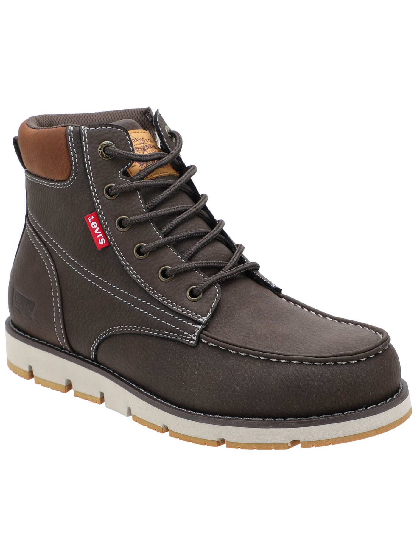 LEVI'S Mens Brown Dean Round Toe Lace-Up Boots Shoes 12