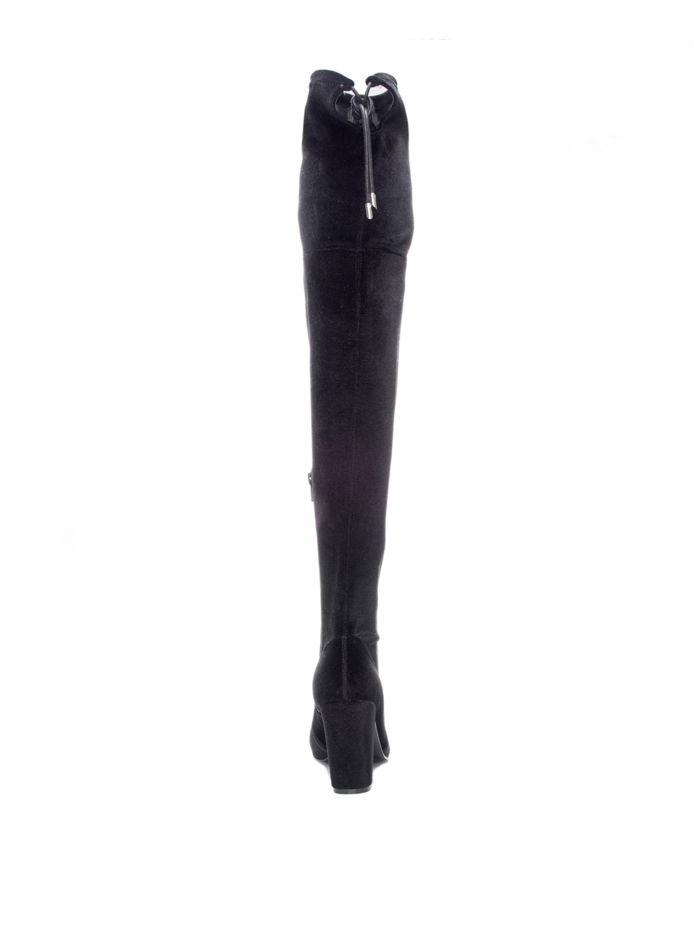 CHINESE LAUNDRY Womens Black Tie Velvet Fabric Comfort Bree Round Toe Block Heel Zip-Up Dress Boots 7 M