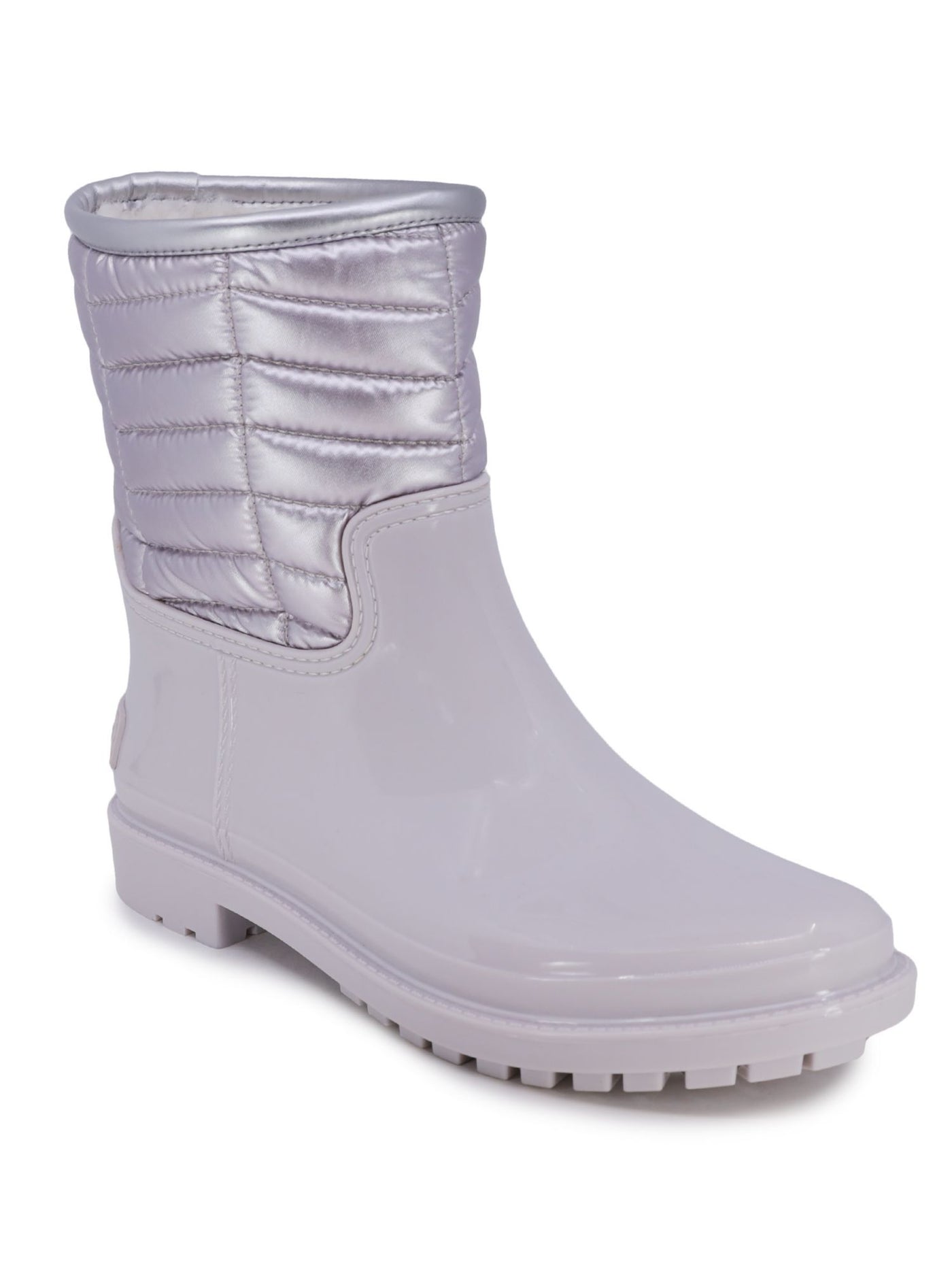 NAUTICA Womens Gray 1/2" Platform Quilted Lined Comfort Aalilah Round Toe Block Heel Rain Boots 6