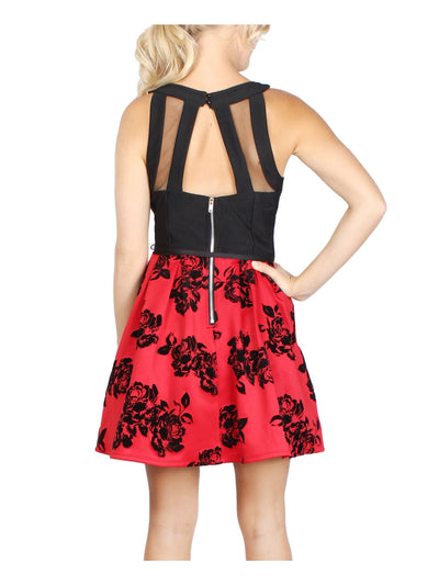 CRYSTAL DOLLS Womens Black Sleeveless Short Fit + Flare Party Dress 17