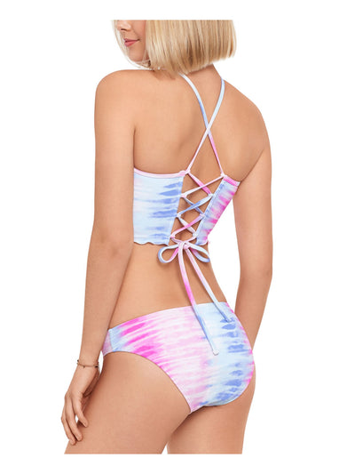 SALT + COVE Women's White Tie Dye Stretch Lined Full Coverage Day Dreamer Hipster Swimsuit Bottom XL