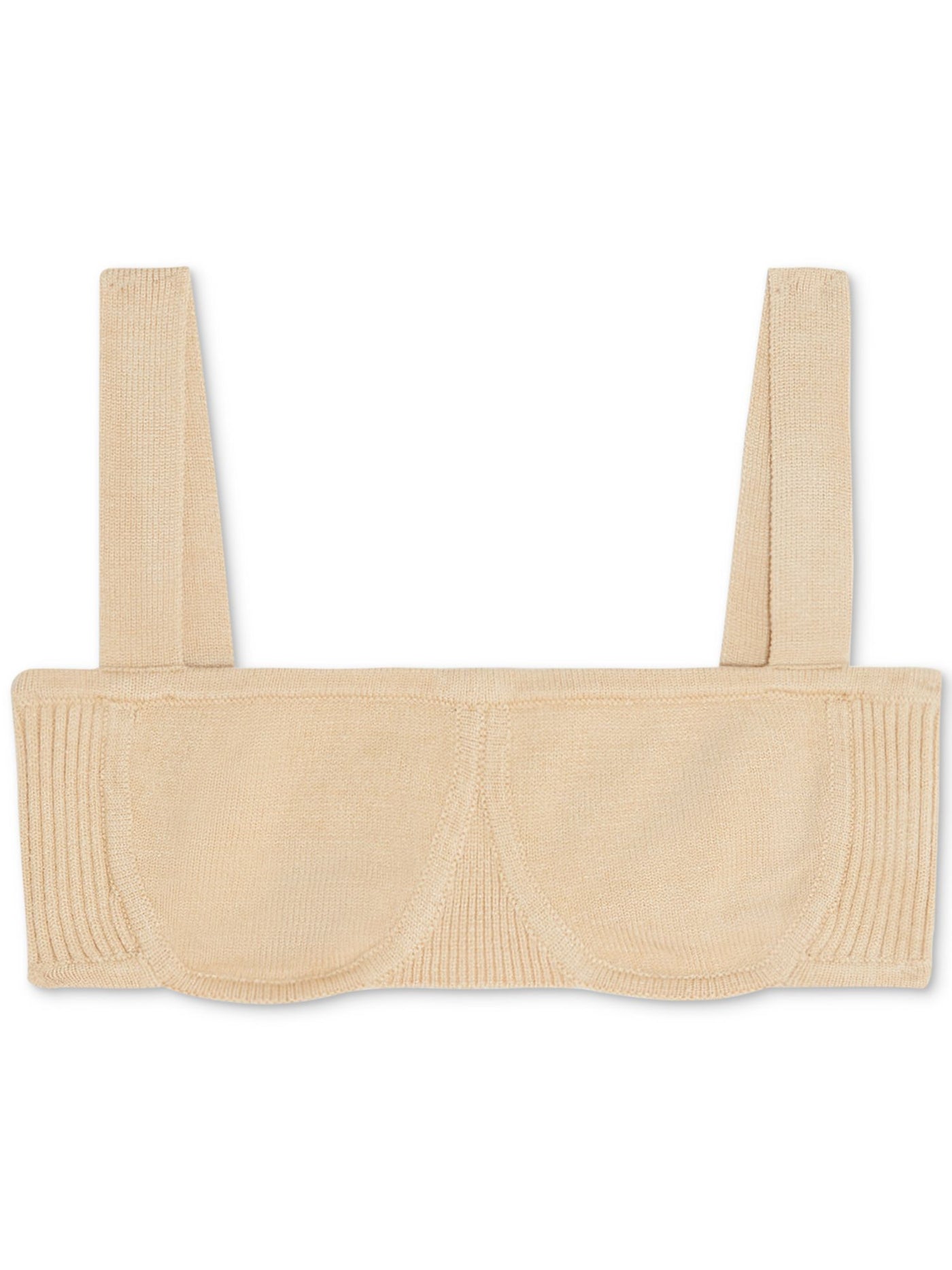 DANIELLE BERNSTEIN Intimates Beige Straight-Neck Sweater Bralette Bra M