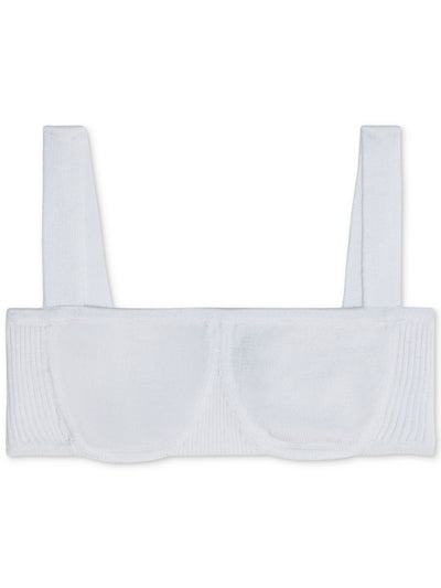 DANIELLE BERNSTEIN Womens White Square Neck Crop Top S