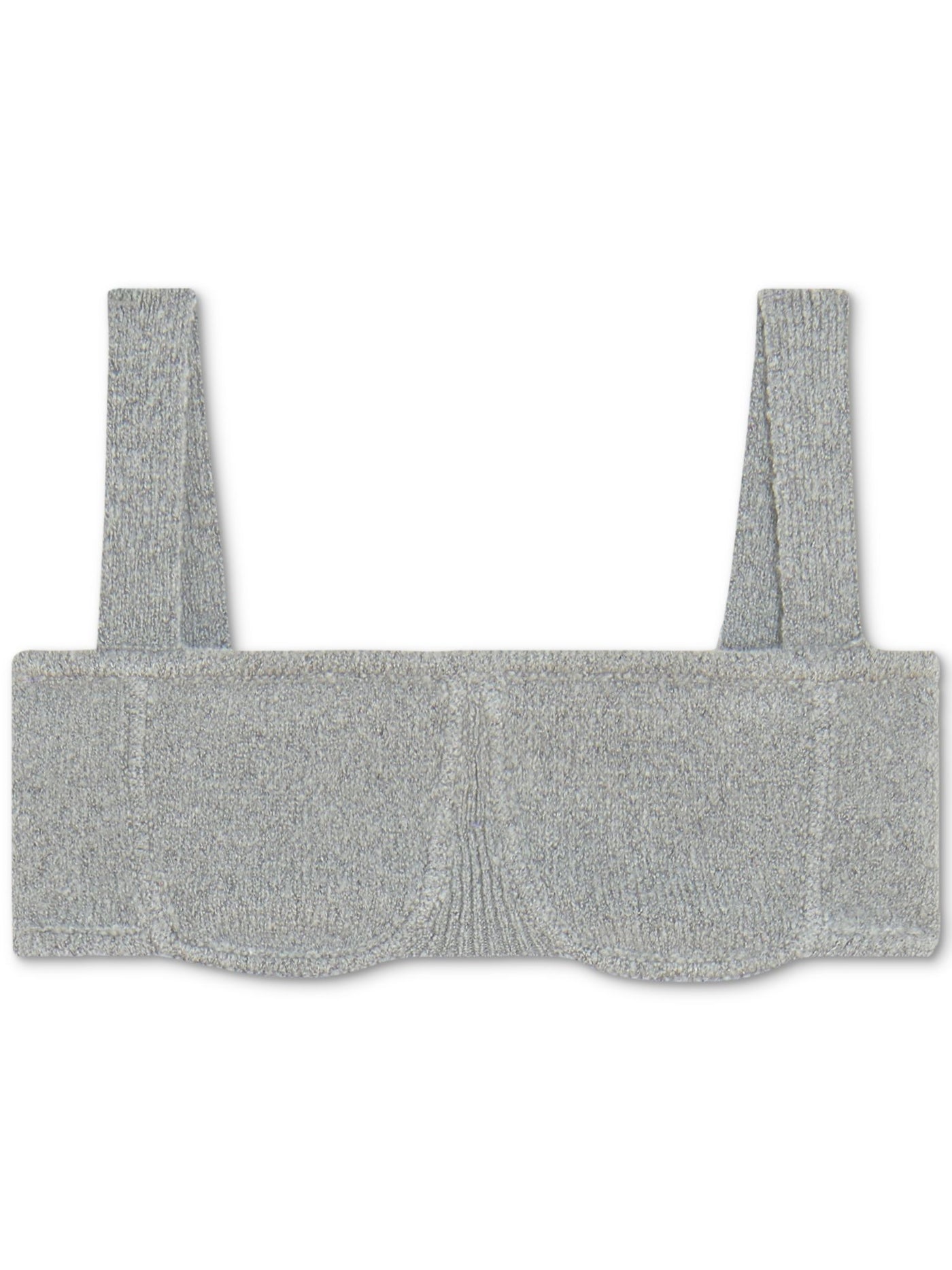 DANIELLE BERNSTEIN Intimates Gray Straight Neck Sweater Bralette Bra XS