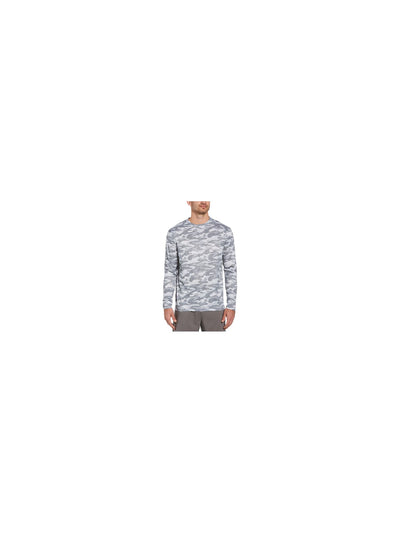 HYBRID APPAREL Mens Gray Camouflage Long Sleeve Crew Neck Shirt M