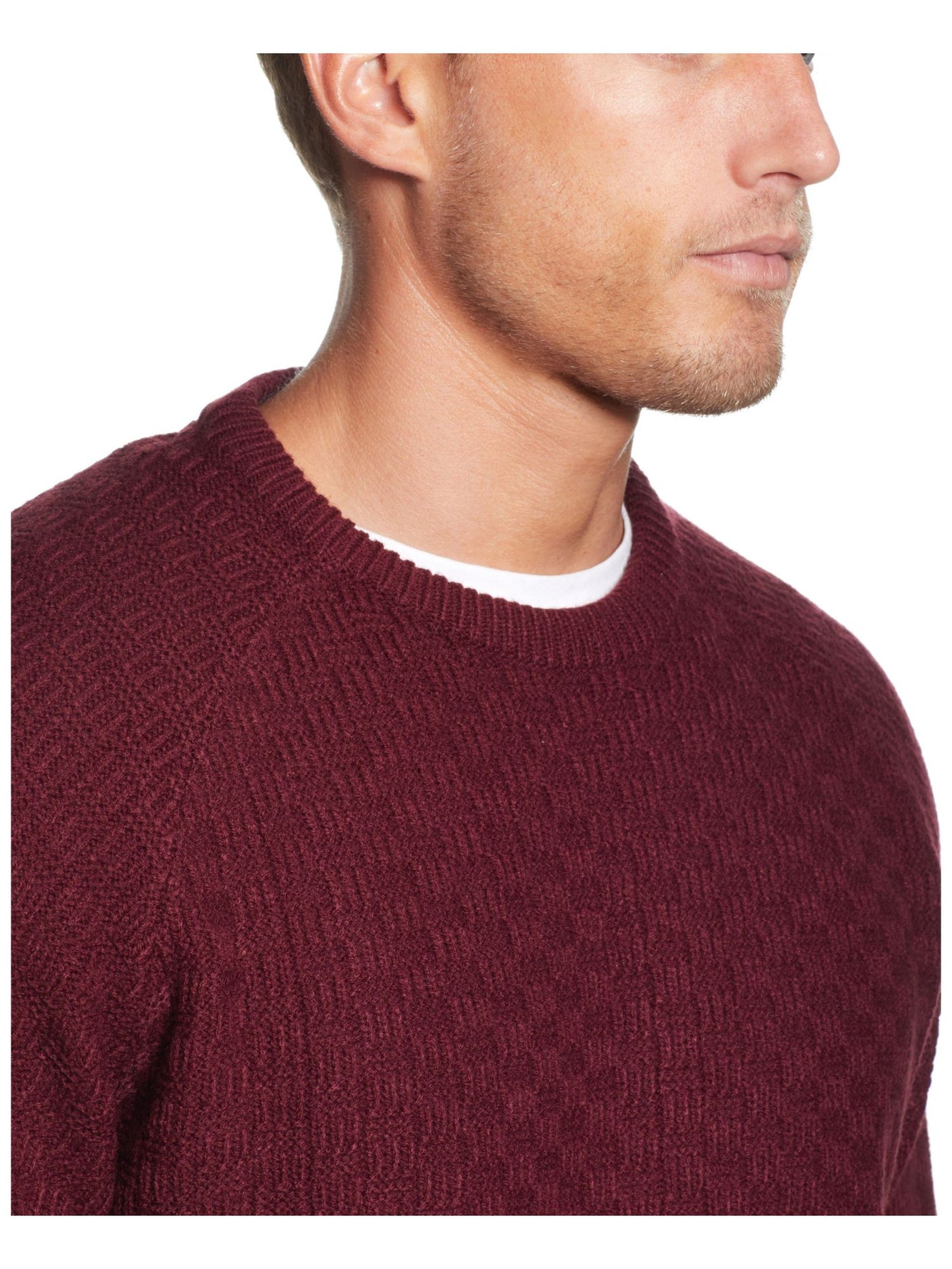 WEATHERPROOF VINTAGE Mens Burgundy Crew Neck Vintage Look Pullover Sweater S