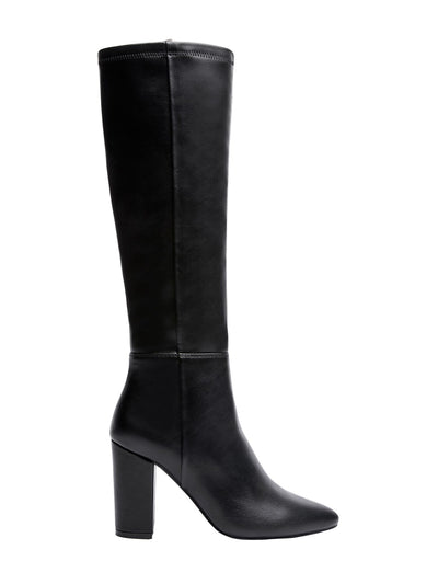 JANE AND THE SHOE Womens Black German Outsole Mabel Pointy Toe Block Heel Zip-Up Dress Boots 8