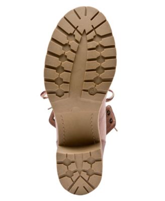 JANE AND THE SHOE Womens Brown Cushioned Emilia Round Toe Block Heel Lace-Up Booties Medium
